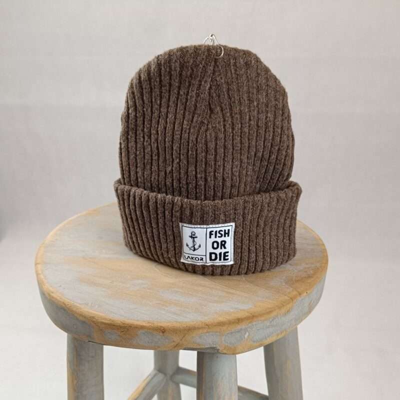 Fish Or Die Beanie- Light Brown